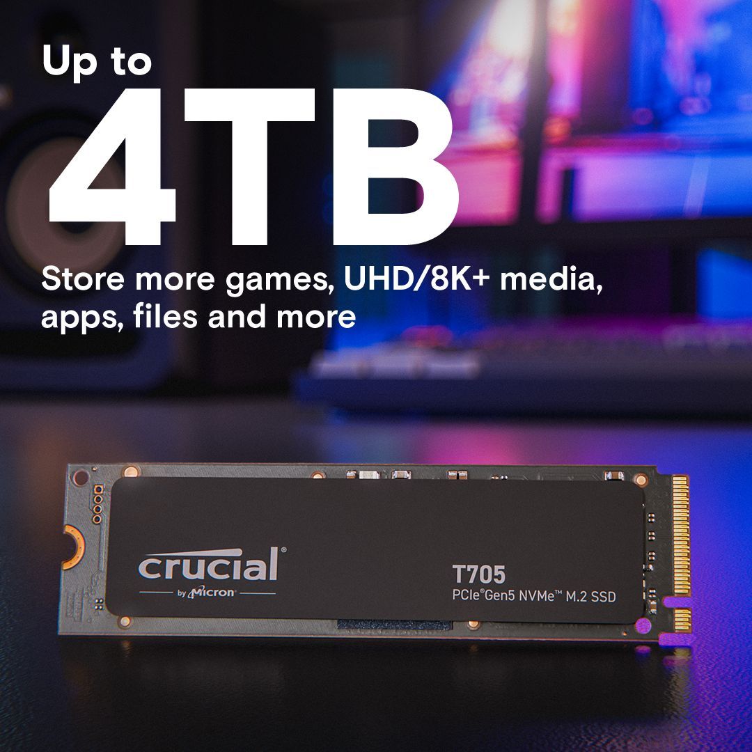Crucial 4TB M.2 2280 NVMe T705 Crucial 4TB M.2 2280 NVMe T705