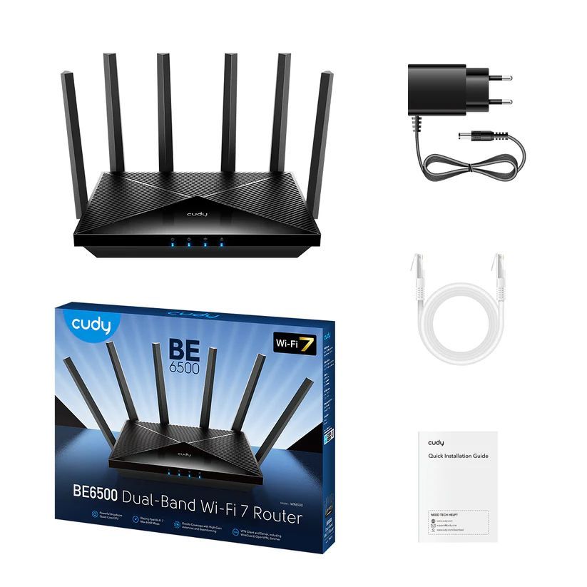 Cudy WR6500 BE6500 Dual-Band Gigabit Wi-Fi 7 Router Cudy WR6500 BE6500 Dual-Band Gigabit Wi-Fi 7 Router