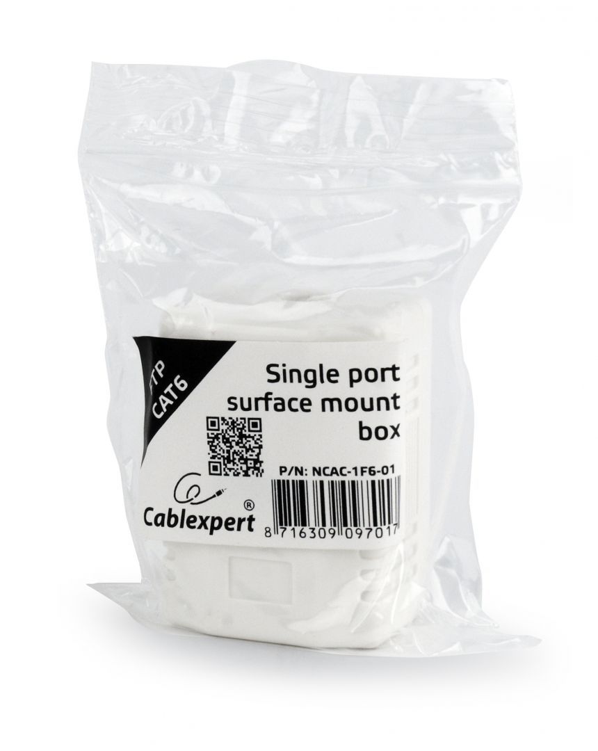 Gembird NCAC-1F6-01 CAT6 FTP single port surface mount box Gembird NCAC-1F6-01 CAT6 FTP single port surface mount box