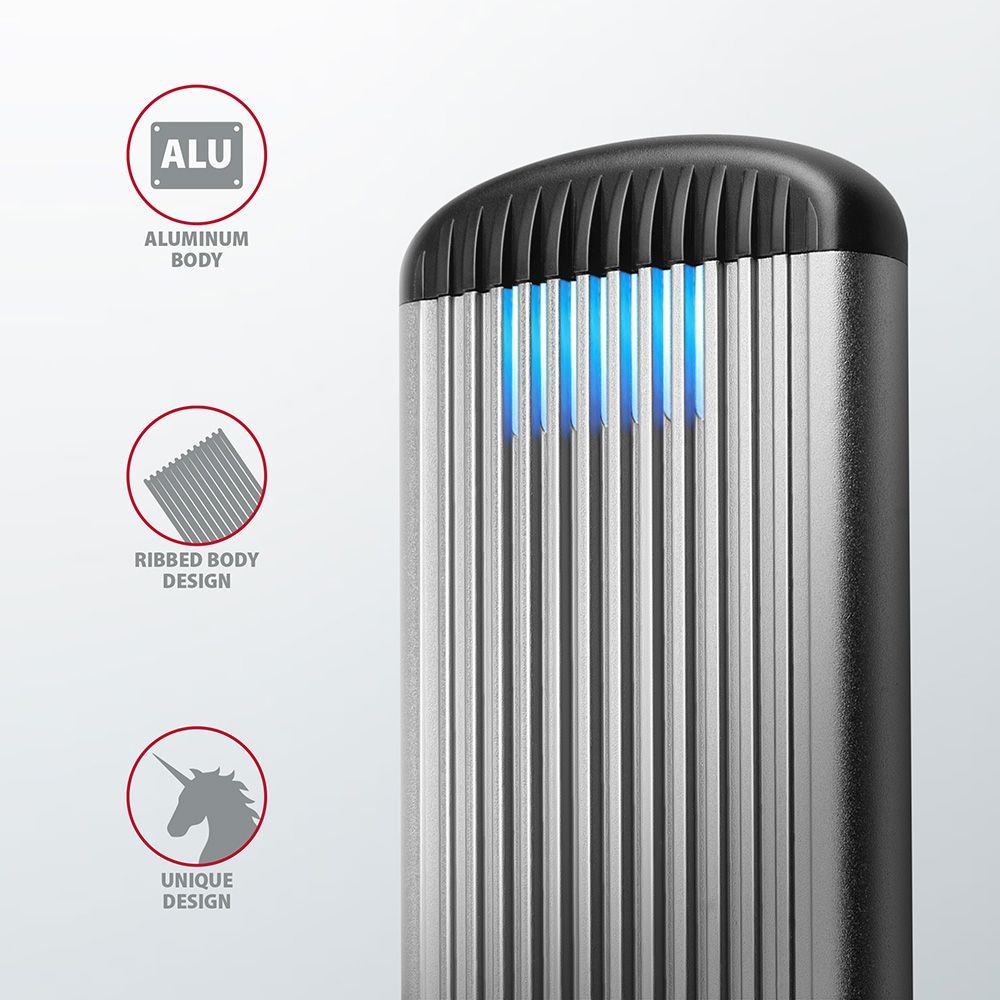 AXAGON EEM2-SA SuperSpeed USB M.2 SATA SSD Ribbed Box