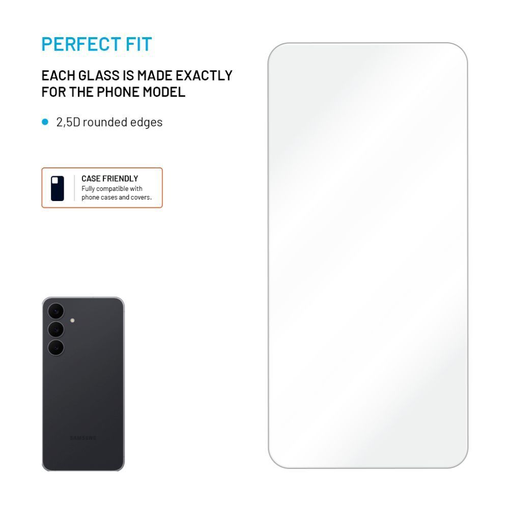 FIXED 2,5D edzett üveg Samsung Galaxy S25 FE készülékhez, 2 drb