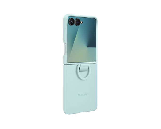 Samsung Galaxy Z Flip7 Ring silicone Case Light Cyan Samsung Galaxy Z Flip7 Ring silicone Case Light Cyan
