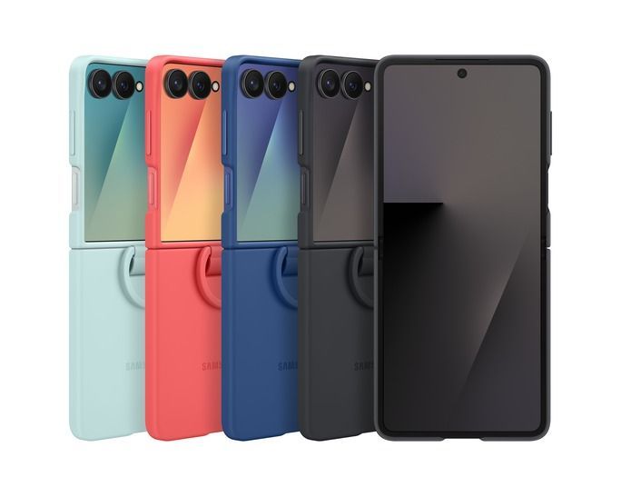 Samsung Galaxy Z Flip7 Ring silicone Case Light Cyan Samsung Galaxy Z Flip7 Ring silicone Case Light Cyan