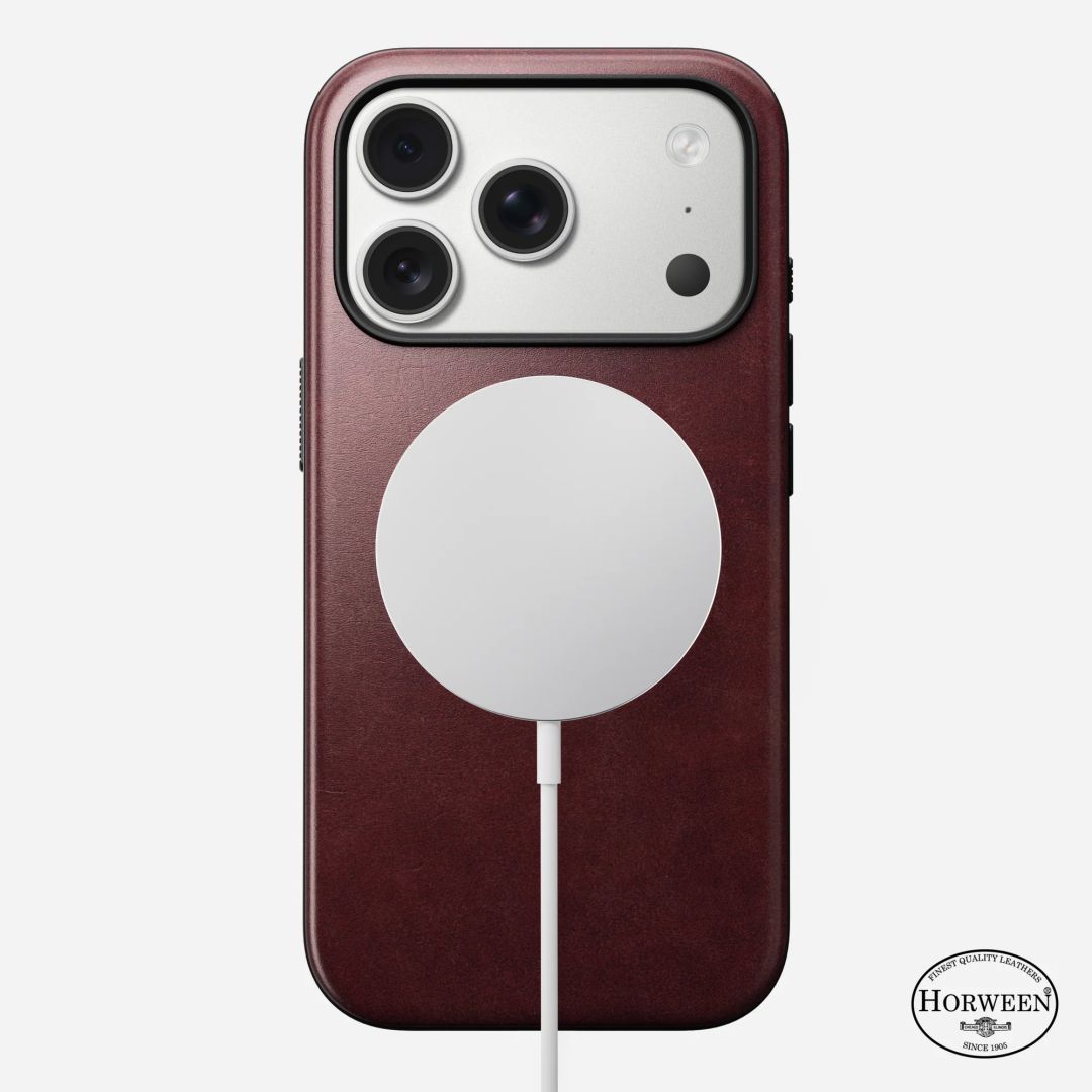 Nomad Modern Leather (Horween) Case for iPhone 17 Pro Burgundy Nomad Modern Leather (Horween) Case for iPhone 17 Pro Burgundy
