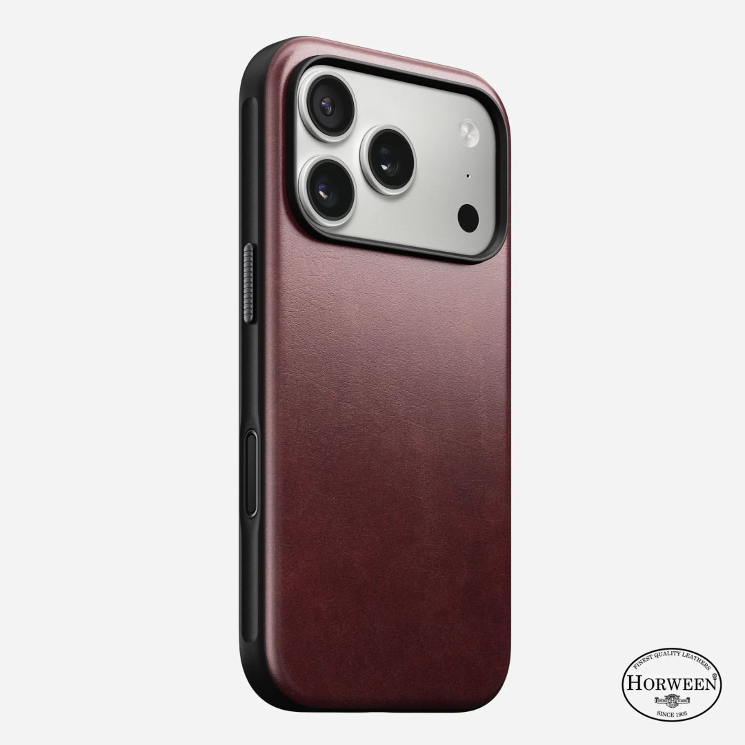 Nomad Modern Leather (Horween) Case for iPhone 17 Pro Burgundy Nomad Modern Leather (Horween) Case for iPhone 17 Pro Burgundy