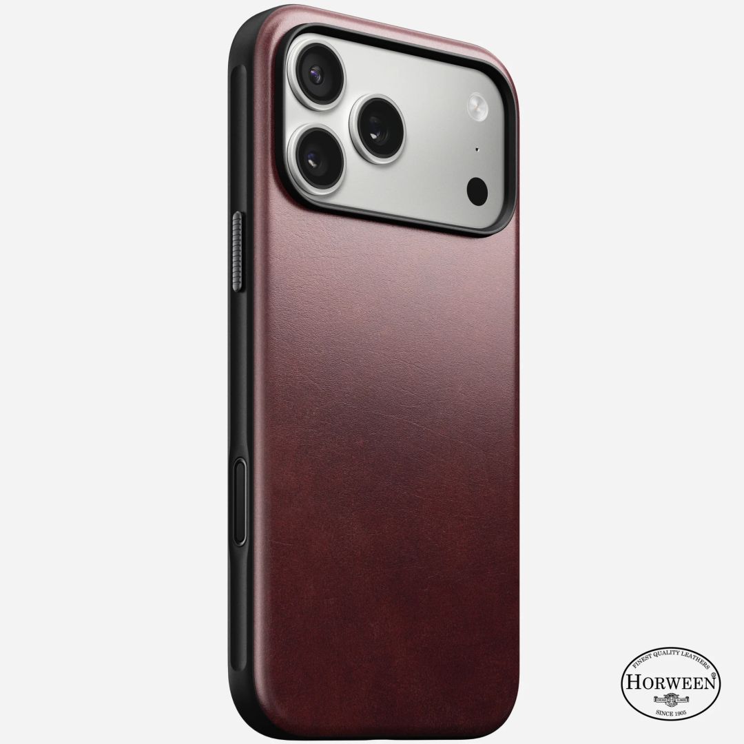 Nomad Modern Leather (Horween) Case for iPhone 17 Pro Max Burgundy Nomad Modern Leather (Horween) Case for iPhone 17 Pro Max Burgundy