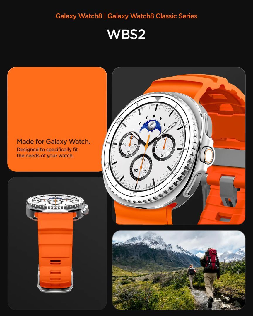 Spigen Silicone Band for Samsung Galaxy Watch 8 46mm/44mm/40mm Orange Spigen Silicone Band for Samsung Galaxy Watch 8 46mm/44mm/40mm Orange