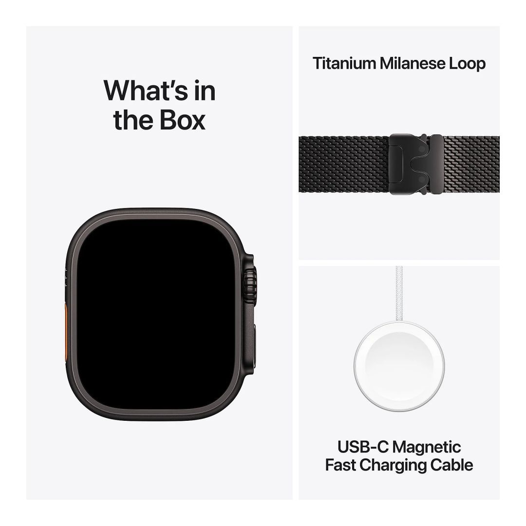 Apple Watch Ultra 3 Cellular 49mm Black Titanium Case with Black Titanium Milanese Loop Medium Apple Watch Ultra 3 Cellular 49mm Black Titanium Case with Black Titanium Milanese Loop Medium