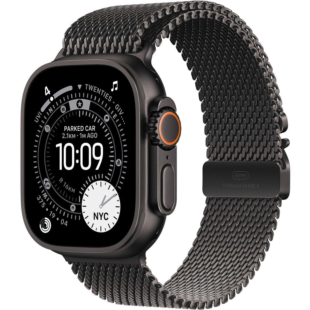Apple Watch Ultra 3 Cellular 49mm Black Titanium Case with Black Titanium Milanese Loop Medium Apple Watch Ultra 3 Cellular 49mm Black Titanium Case with Black Titanium Milanese Loop Medium