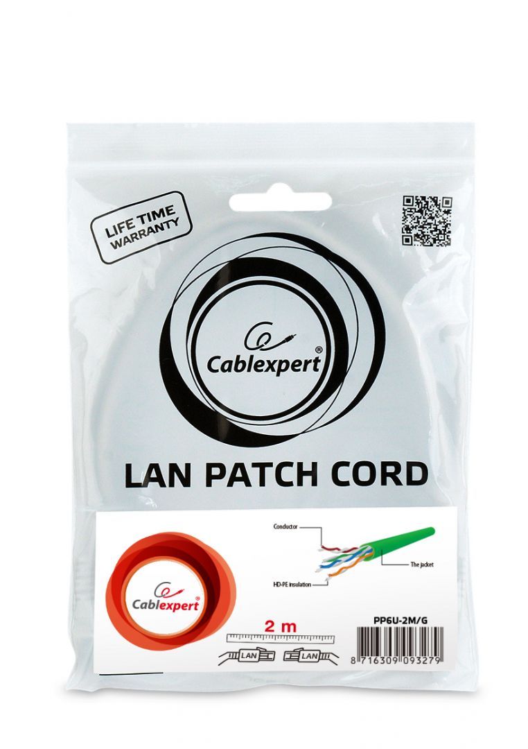 Gembird CAT6 U-UTP Patch Cable 2m Green Gembird CAT6 U-UTP Patch Cable 2m Green