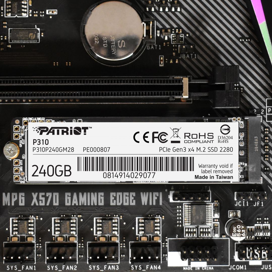 Patriot 240GB M.2 2280 NVMe P310 Patriot 240GB M.2 2280 NVMe P310