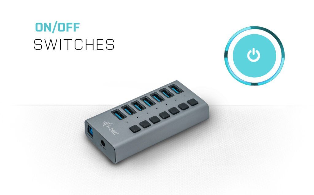 I-TEC 7 port USB 3.0 Charging Hub+Power Adapter 36W Grey I-TEC 7 port USB 3.0 Charging Hub+Power Adapter 36W Grey