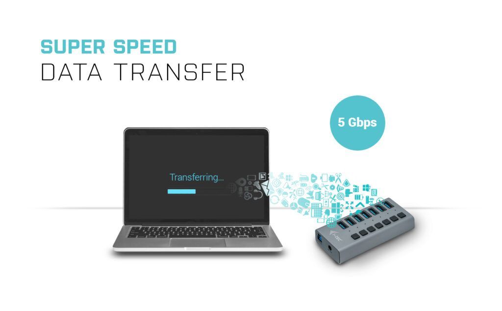 I-TEC 7 port USB 3.0 Charging Hub+Power Adapter 36W Grey I-TEC 7 port USB 3.0 Charging Hub+Power Adapter 36W Grey