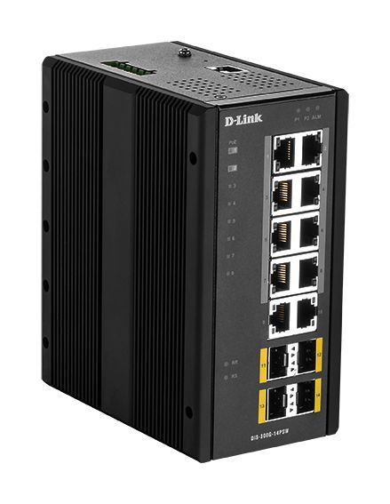 D-Link DIS‑300G‑14PSW Industrial Gigabit Managed PoE Switch with SFP slots D-Link DIS‑300G‑14PSW Industrial Gigabit Managed PoE Switch with SFP slots