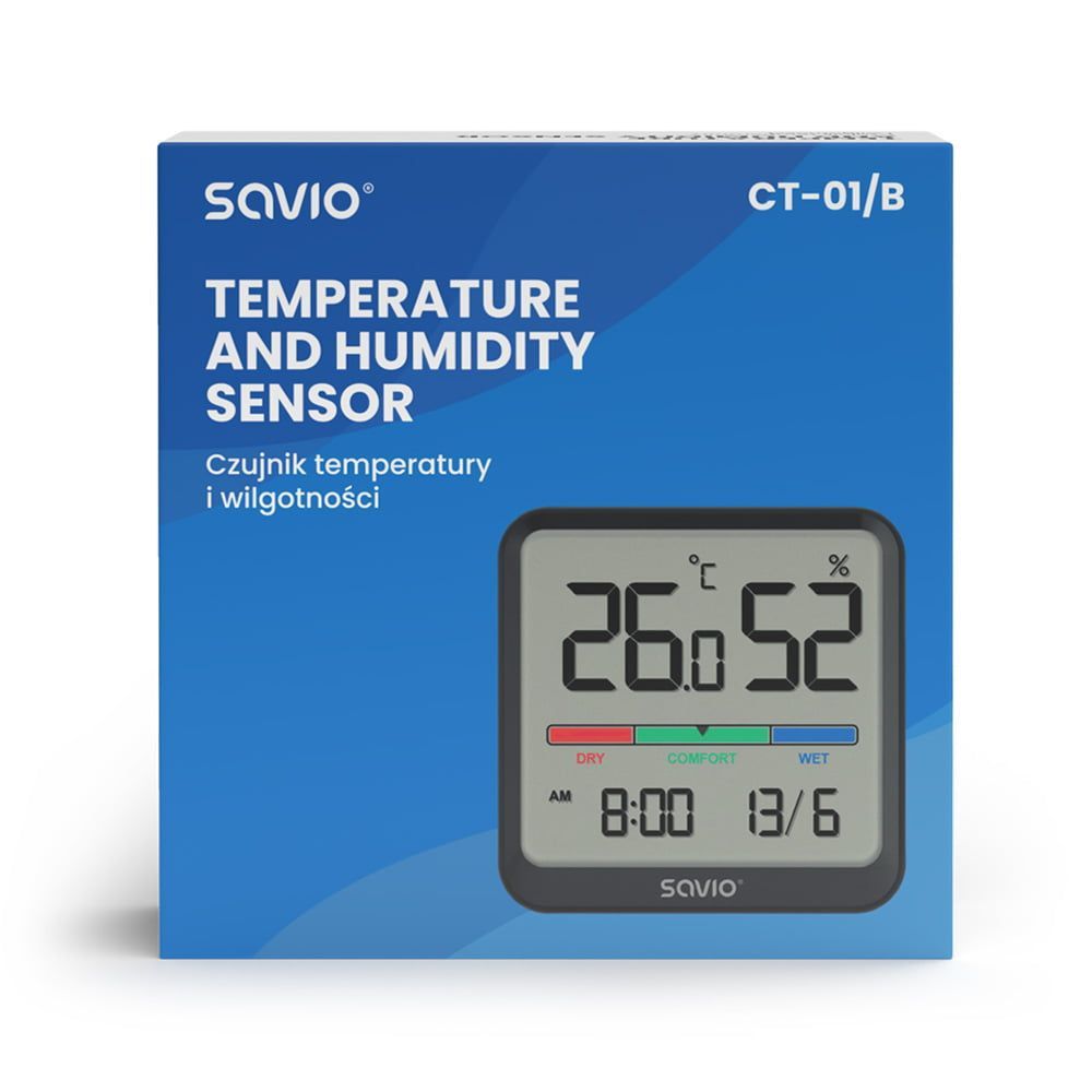 Savio CT-01 Temperature and Humidity Sensor Black Savio CT-01 Temperature and Humidity Sensor Black