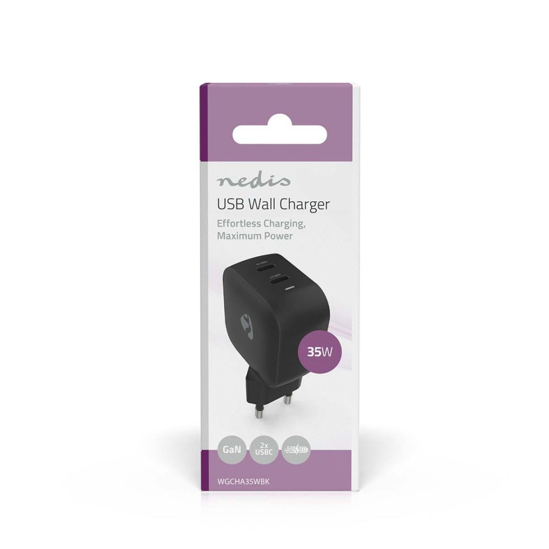 Nedis Wall Charger 35W PD 3.0 Black Nedis Wall Charger 35W PD 3.0 Black
