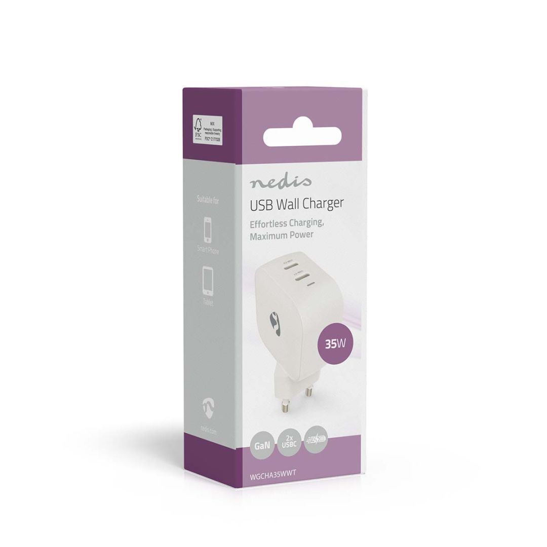 Nedis Wall Charger 35W PD 3.0 White Nedis Wall Charger 35W PD 3.0 White