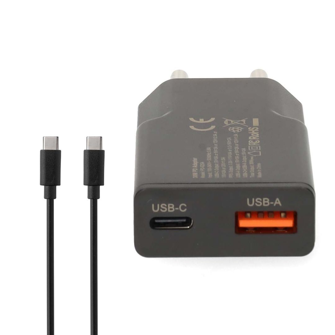 Nedis Wall Charger 20W PD 3.0 with 1,5m USB-C cable Black Nedis Wall Charger 20W PD 3.0 with 1,5m USB-C cable Black