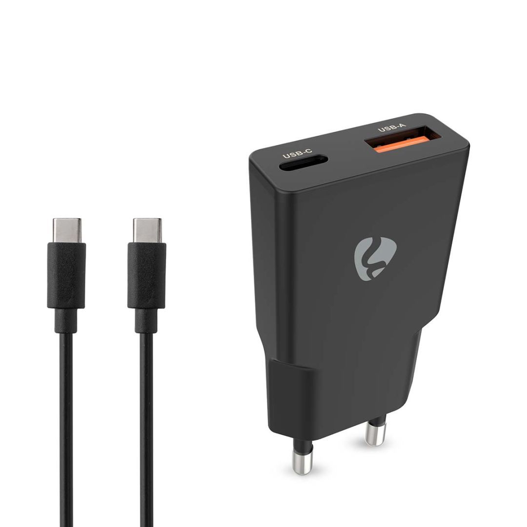 Nedis Wall Charger 20W PD 3.0 with 1,5m USB-C cable Black Nedis Wall Charger 20W PD 3.0 with 1,5m USB-C cable Black