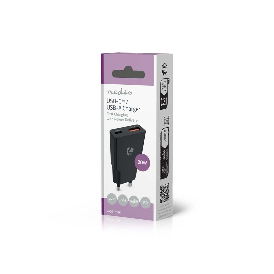 Nedis Wall Charger 20W PD 3.0 Black