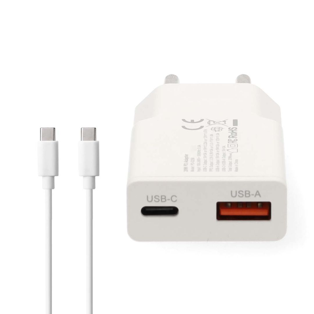 Nedis Wall Charger 20W PD 3.0 with 1,5m USB-C cable White Nedis Wall Charger 20W PD 3.0 with 1,5m USB-C cable White