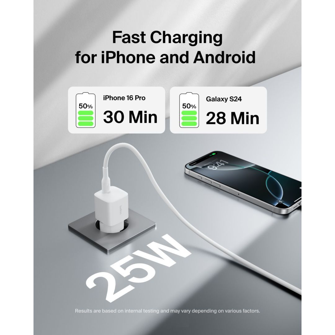 Belkin WCA012KQBK BOOST Charge 25W USB-C Adapter White Belkin WCA012KQBK BOOST Charge 25W USB-C Adapter White