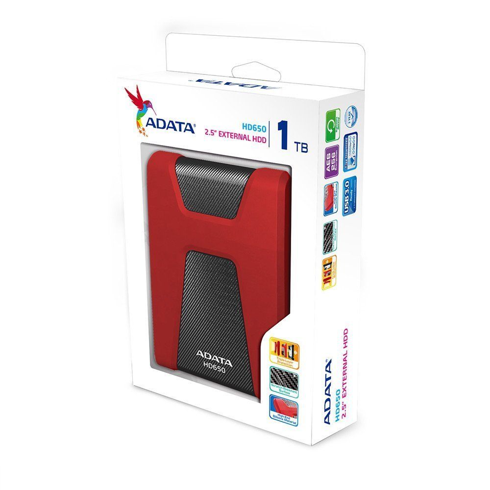 A-Data 1TB 2,5" USB3.1 HD650 Red A-Data 1TB 2,5" USB3.1 HD650 Red