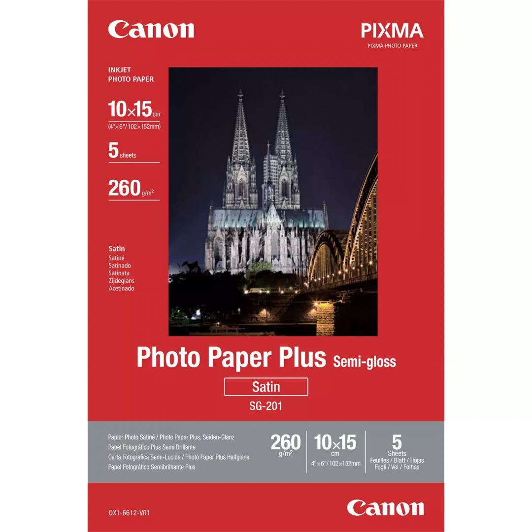 Canon SG-201 260g 10x15 5db Félfényes Fotópapír Canon SG-201 260g 10x15 5db Félfényes Fotópapír