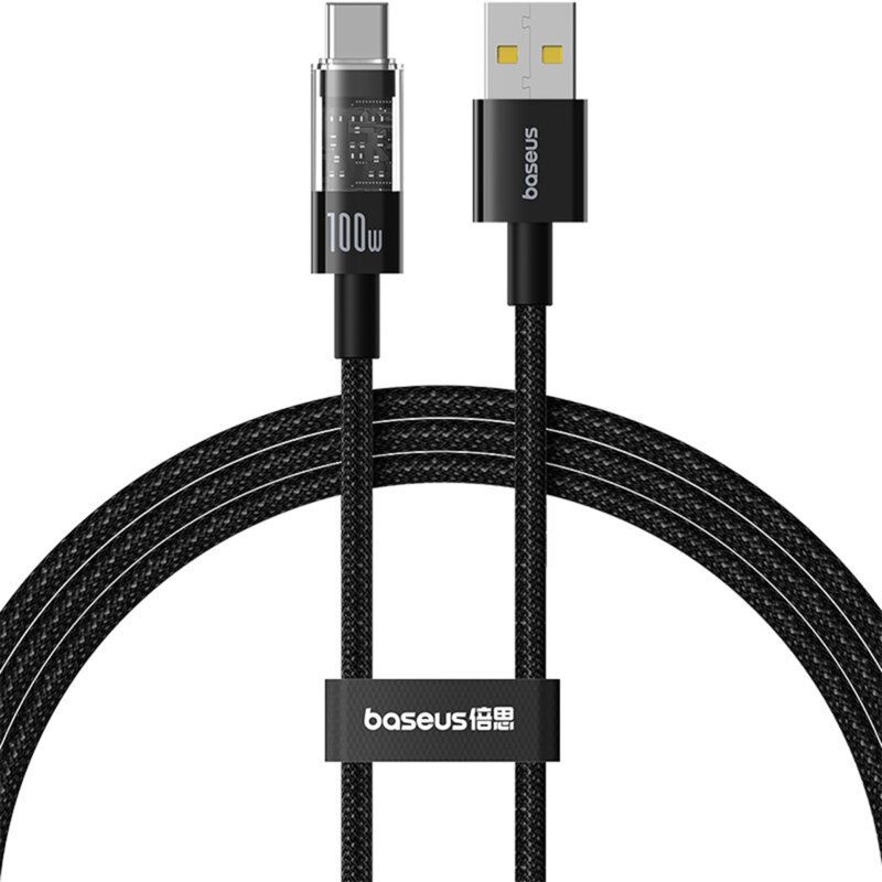 Baseus Gem USB A to USB C 100W fast charging cable 2m Black Baseus Gem USB A to USB C 100W fast charging cable 2m Black