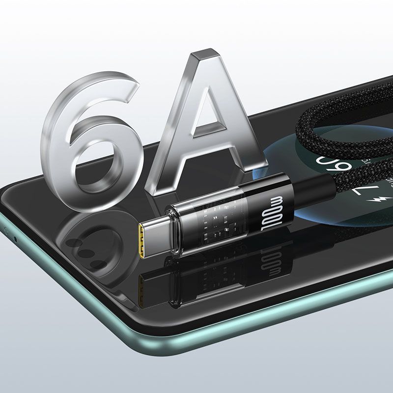 Baseus USB A to USB C 100W fast charging Data cable 1m Black Baseus USB A to USB C 100W fast charging Data cable 1m Black