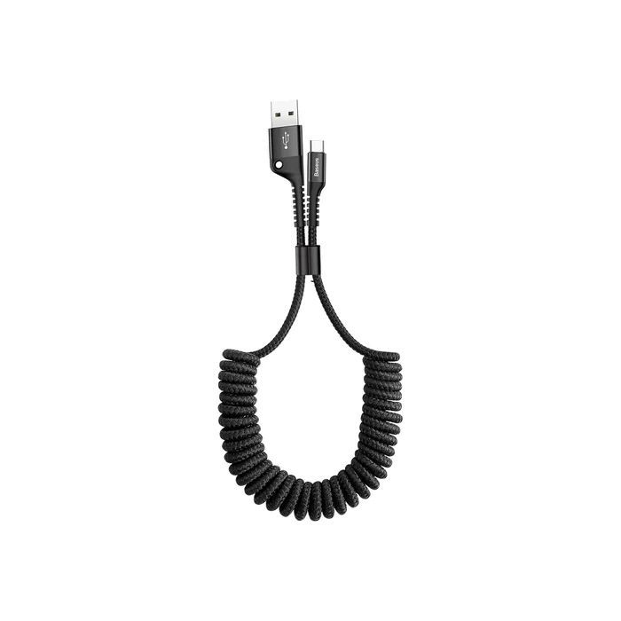 Baseus Fish Eye USB-C Spring Cable 2A 1m Black Baseus Fish Eye USB-C Spring Cable 2A 1m Black