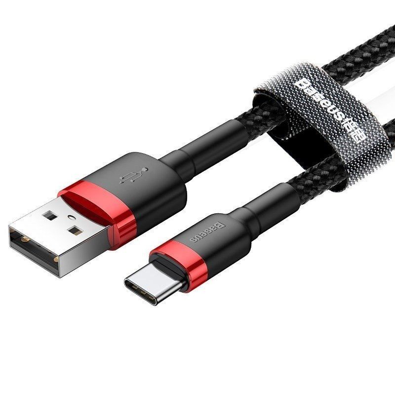 Baseus Cafule USB-A USB-C Cable 2m Black/Red Baseus Cafule USB-A USB-C Cable 2m Black/Red