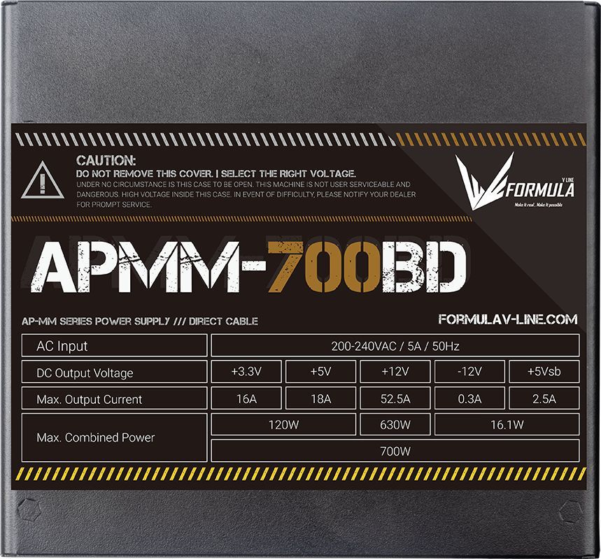 Formula 700W 80+ Bronze APMM-700BD Formula 700W 80+ Bronze APMM-700BD