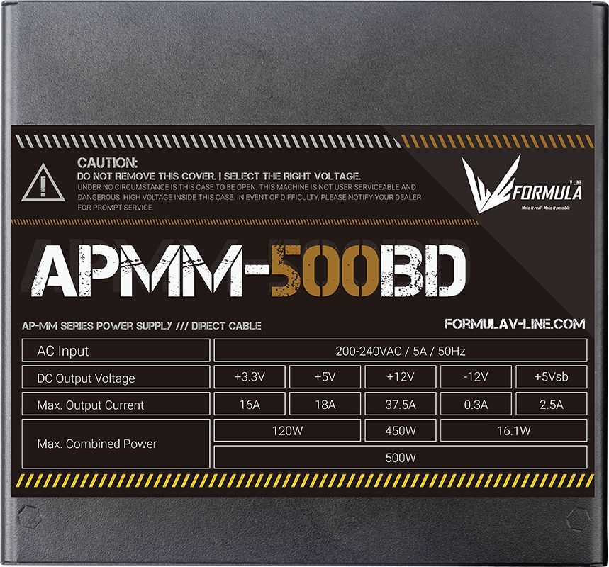 Formula 500W 80+ Bronze APMM-500BD Formula 500W 80+ Bronze APMM-500BD