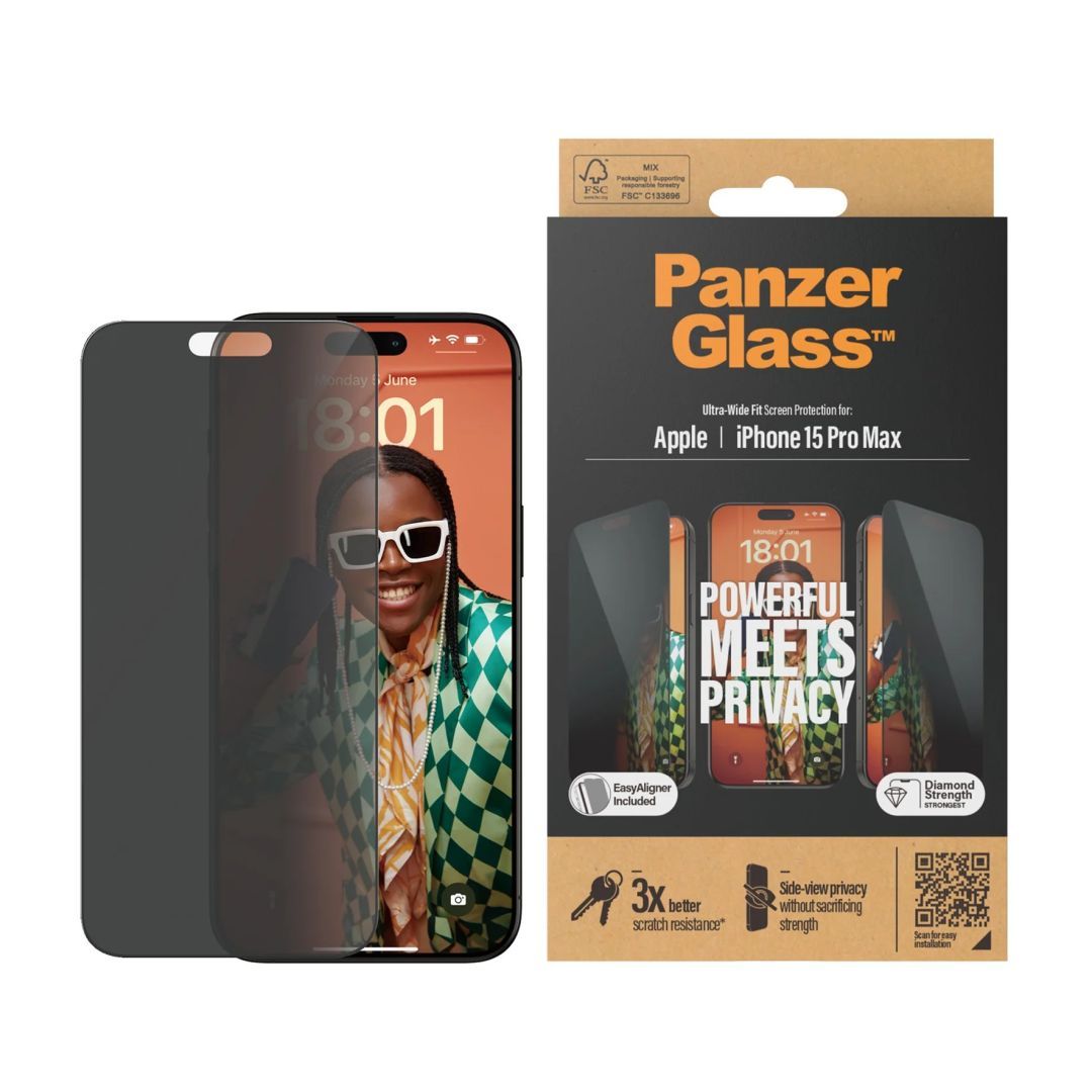 PanzerGlass Privacy Screen Protector for iPhone 15 Pro Max PanzerGlass Privacy Screen Protector for iPhone 15 Pro Max