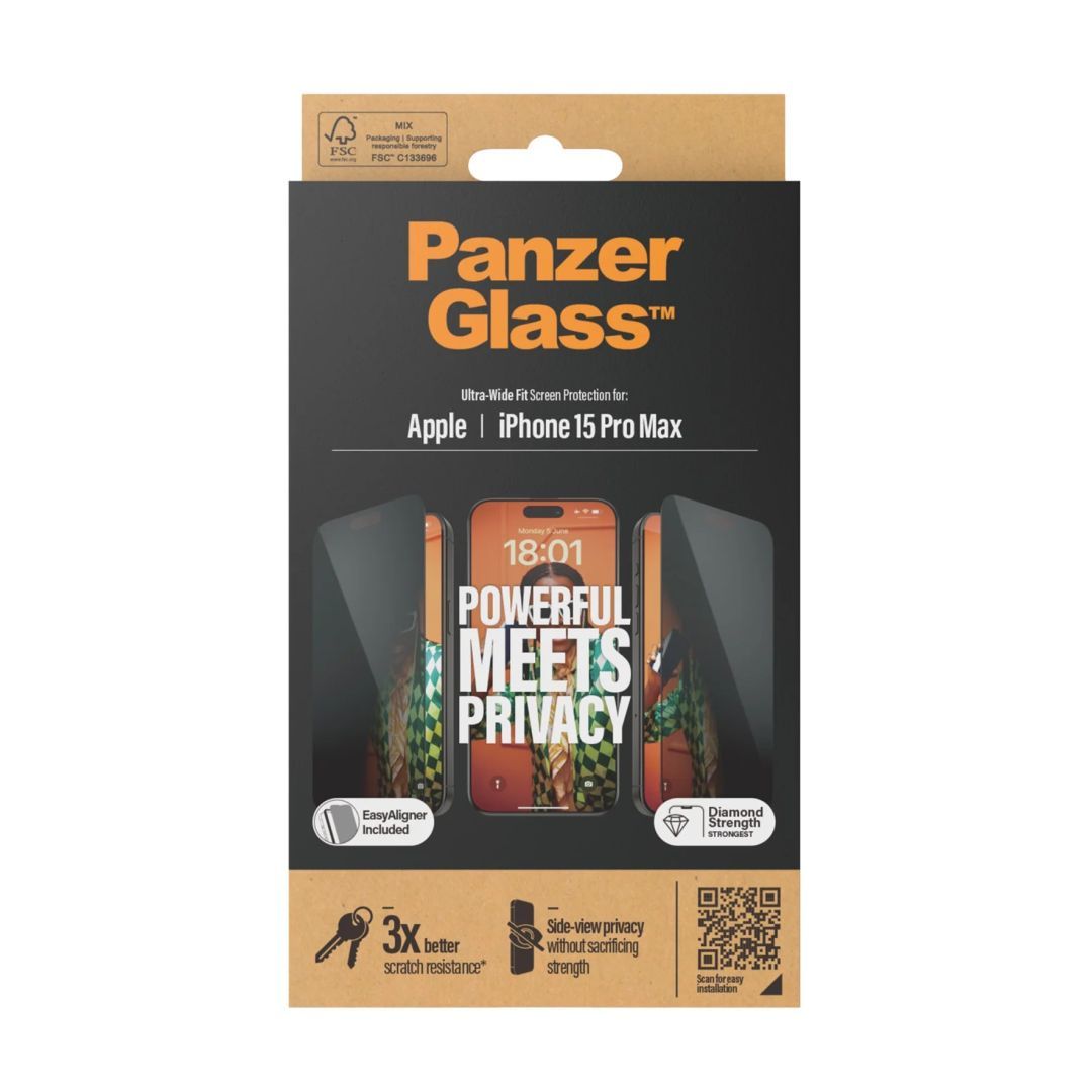 PanzerGlass Privacy Screen Protector for iPhone 15 Pro Max PanzerGlass Privacy Screen Protector for iPhone 15 Pro Max