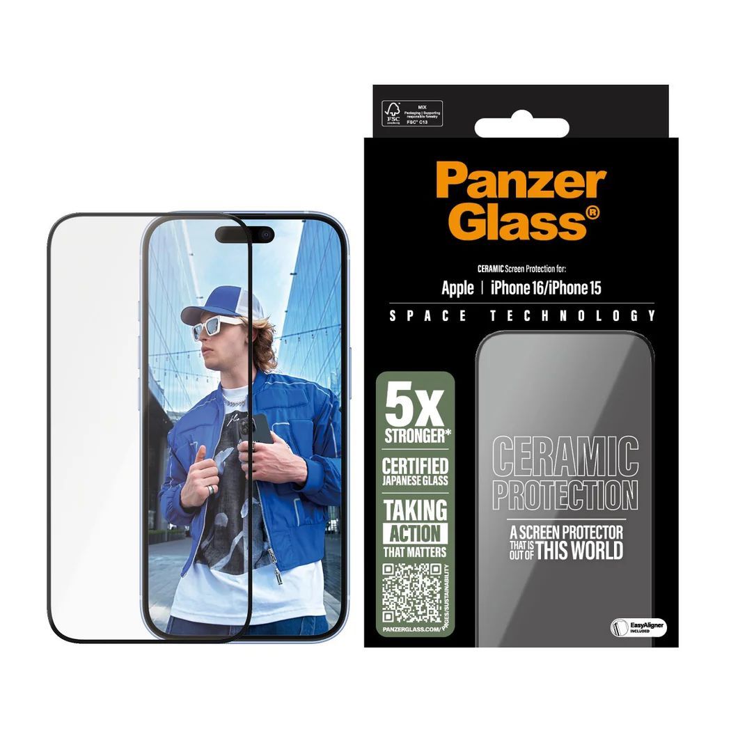 PanzerGlass Ceramic Screen Protector for iPhone 16-15 UWF PanzerGlass Ceramic Screen Protector for iPhone 16-15 UWF