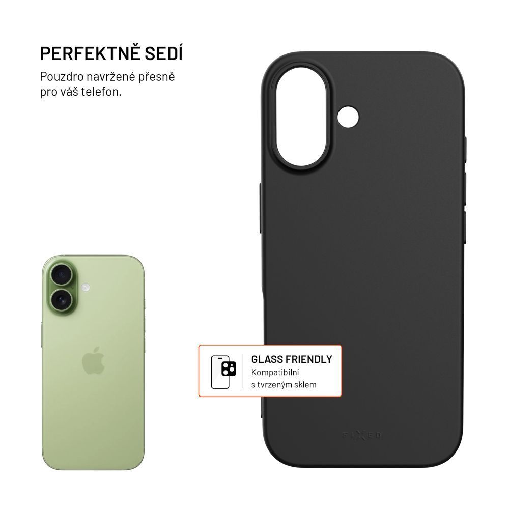 FIXED újrahasznosított anyagból készült TPU hátlap Apple iPhone 17 készülékhez, fekete