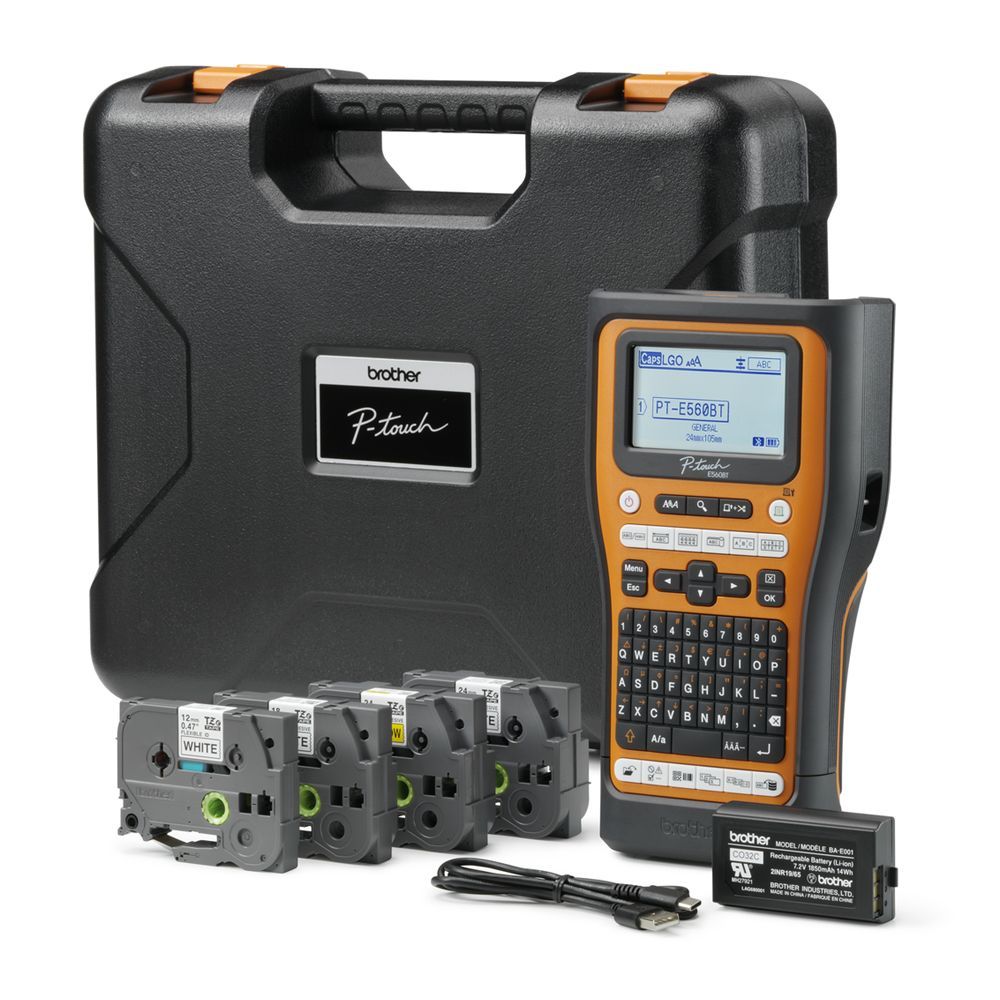 Brother PT-E560BTSP Címkenyomtató készlet Orange/Black Brother PT-E560BTSP Címkenyomtató készlet Orange/Black