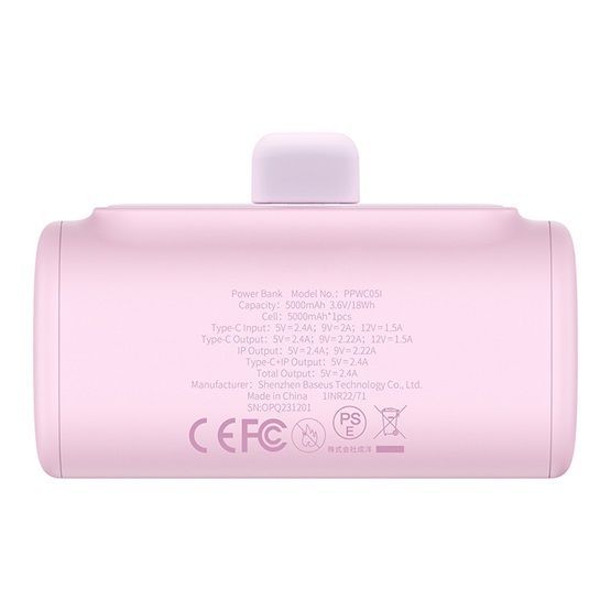 Baseus Compact 20W iPhone 5000mAh PowerBank Pink Baseus Compact 20W iPhone 5000mAh PowerBank Pink