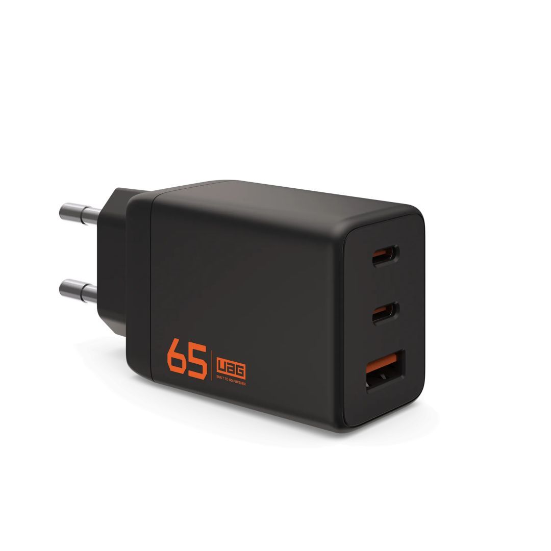 UAG 65W 3Port ((2)USB-C, (1)USB-A)Wall Charger EU Black