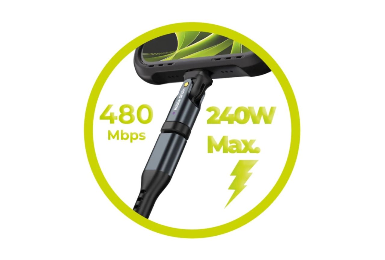 Mobile Origin 240W USB-C Rotation Adapter Black