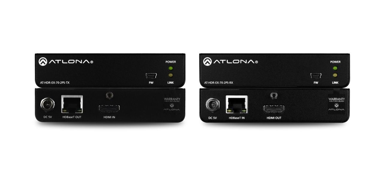 ATLONA AT-HDR-EX-70-2PS 4K HDR HDMI Over HDBaseT TX/RX Kit ATLONA AT-HDR-EX-70-2PS 4K HDR HDMI Over HDBaseT TX/RX Kit