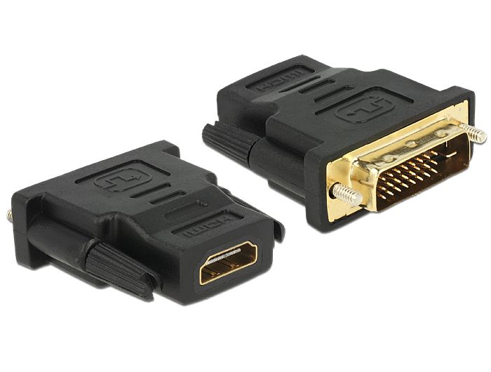 DeLock DVI-D (Dual Link) (24+1) - HDMI female Adapter Black DeLock DVI-D (Dual Link) (24+1) - HDMI female Adapter Black