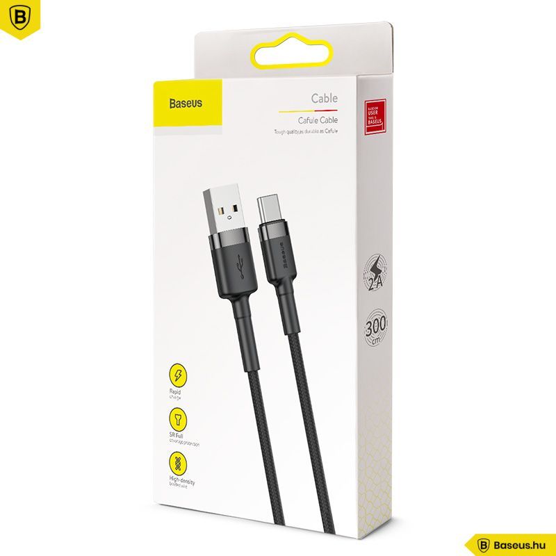 Baseus Cafule USB-C Cable 2A 3m Black Baseus Cafule USB-C Cable 2A 3m Black