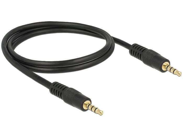 DeLock Cable Stereo Jack 3.5 mm 4 pin male > male 1m DeLock Cable Stereo Jack 3.5 mm 4 pin male > male 1m