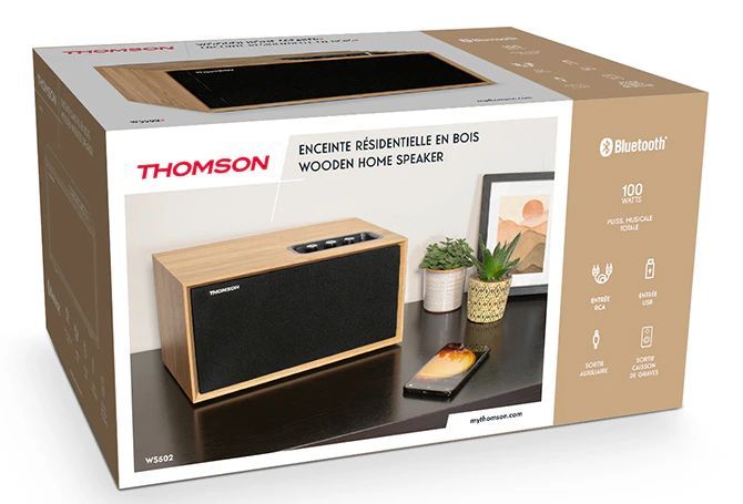 Thomson WS502 Wooden Compact Residential Speaker Wood Thomson WS502 Wooden Compact Residential Speaker Wood