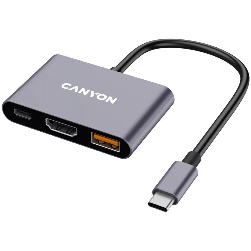 Canyon CNS-TDS4 3 Ports USB-C HUB Grey Canyon CNS-TDS4 3 Ports USB-C HUB Grey