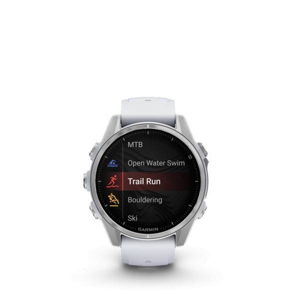 Garmin fenix 8 Silver with Whitestone Silicone Band Garmin fenix 8 Silver with Whitestone Silicone Band