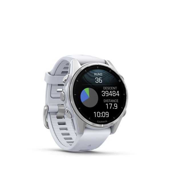 Garmin fenix 8 Silver with Whitestone Silicone Band Garmin fenix 8 Silver with Whitestone Silicone Band